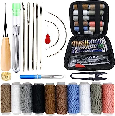 Leather Sewing Upholstery Repair Kit With Sewing Awl, Seam Ripper, Leather  Hand Sewing Stitching Needles, Sewing Thread, Craft Tool Kit 