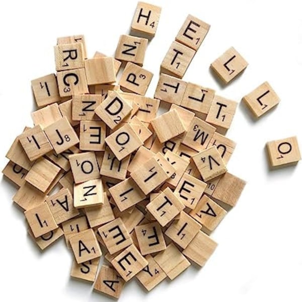 500 Wood Letter Tiles,Scrabble Letters for Crafts - DIY Wood Gift Decoration -