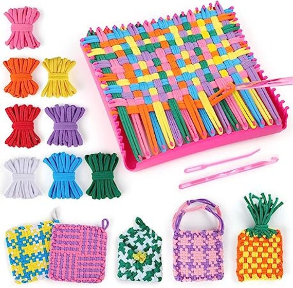 Weaving Loom Kit Toys for Kids and Adults, Potholder Loops Crafts for Girls  