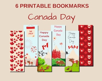 Canada Day July 1 Printable Bookmarks, Digital Download