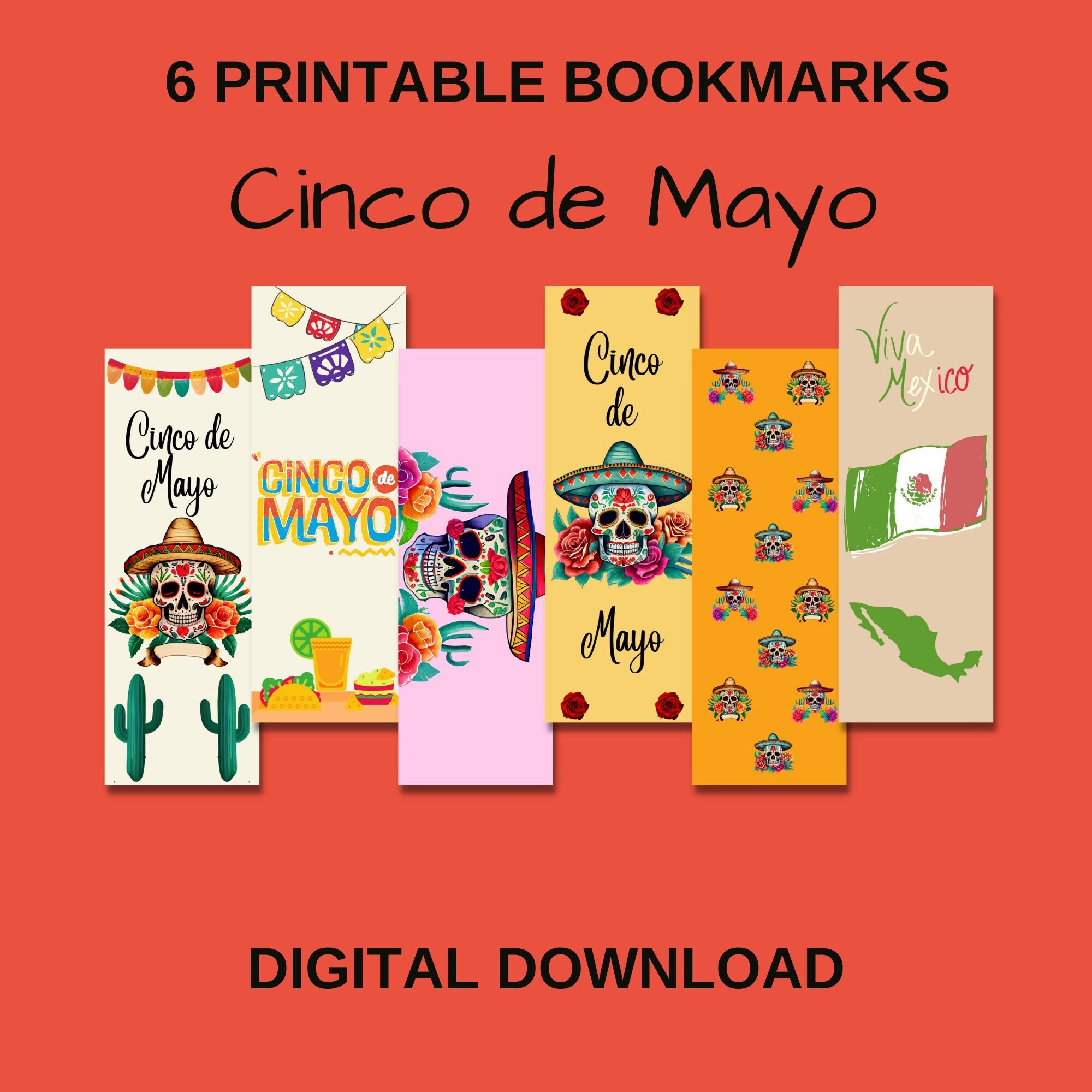 Cinco De Mayo Printable Bookmarks, Digital Download - Etsy