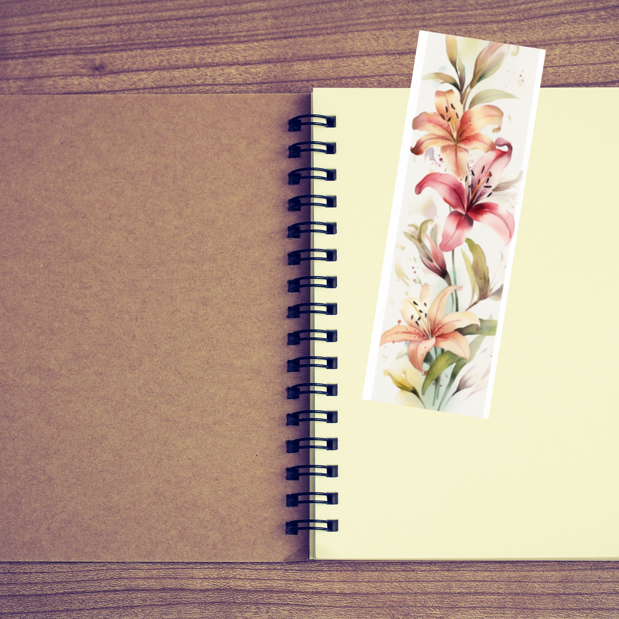 Lily Flower Printable Bookmarks, Lily Flower Themed Bookmark, Printable ...