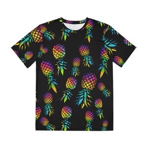 Colorful Pineapple T-Shirt | Vibrant Rainbow Design | Bold ENM and Swinger Style for Men | Unique Fashion Tee for Fun and Play