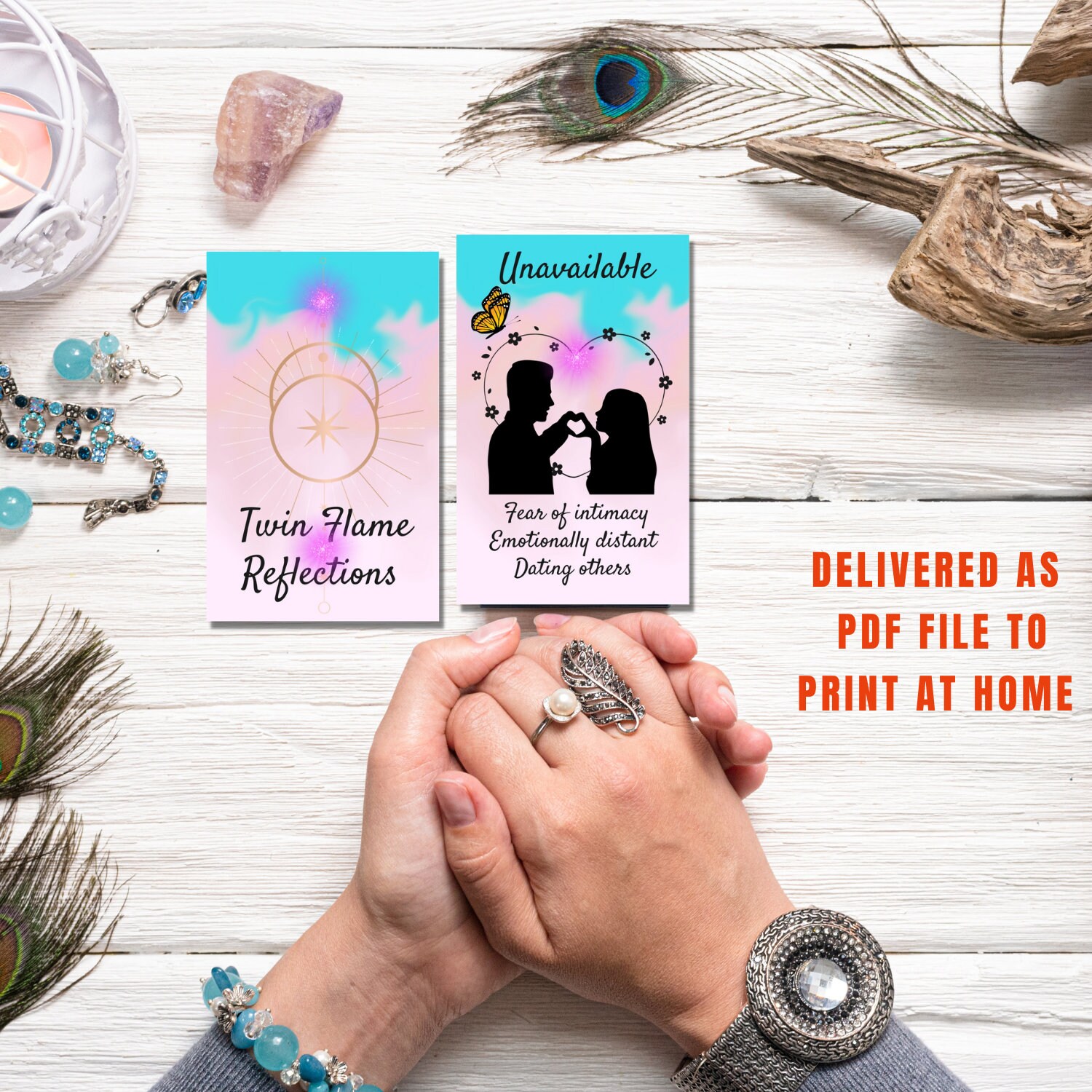 Twin Flame Oracle Cards Printable Twin Flame Gift Twin Flame - Etsy