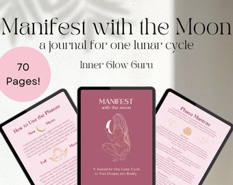 Manifest with the Moon | Lunar Cycle Manifestation Journal | Affirmations and Gratitude Prompts | Vedic and New Age Practices