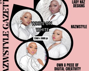 Clipart Afroamerykanów | Afroamerykanka | Biały | Sztuka cyfrowa AI | Natychmiastowe pobieranie | Użytek komercyjny/osobisty | Kobiety