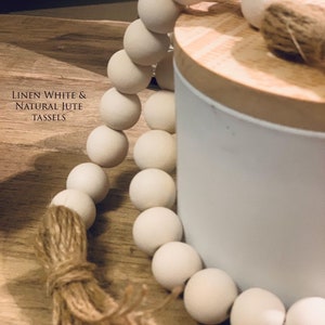 White Wooden Bead Garland