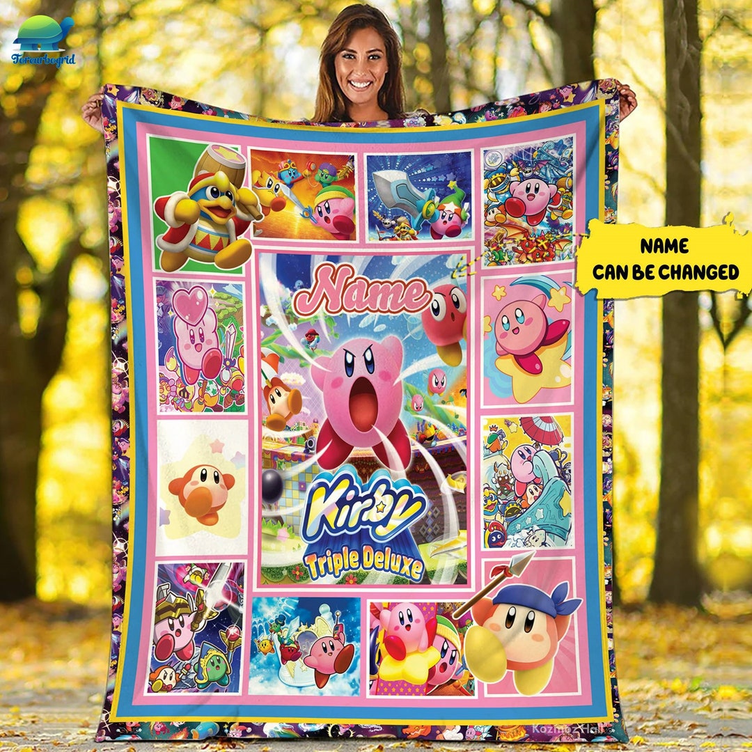 Personalized Kirby Game Fleece Blanket Gaming Inspired Kirby Etsy