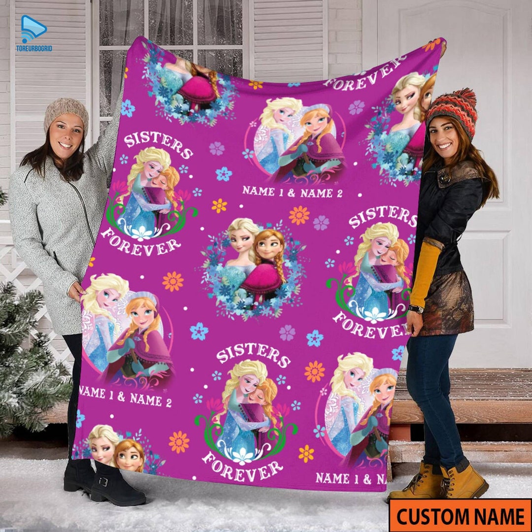 Personalized Elsa Anna Frozen Fleece Blanket Elsa & Anna Etsy