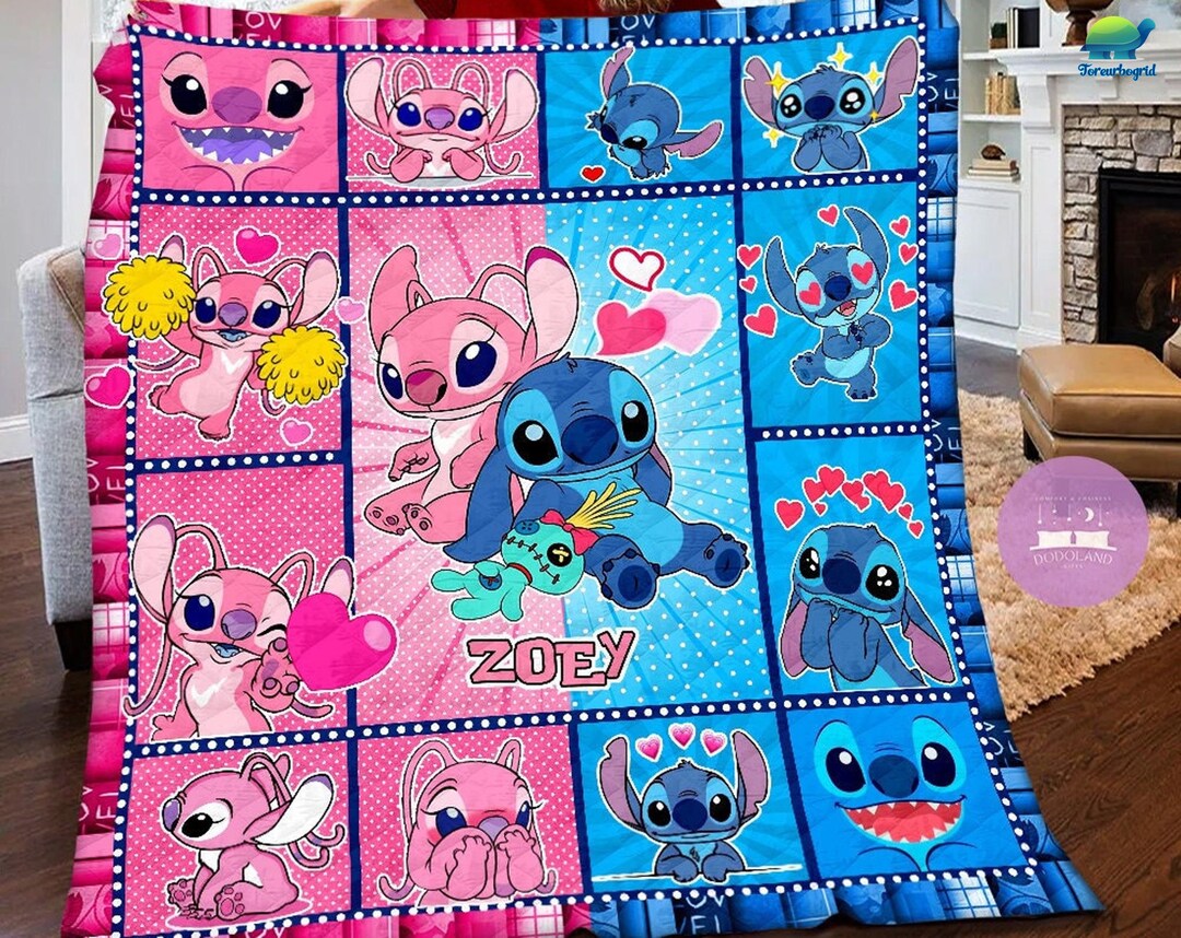 Personalized Stitch Angel Blanket Stitch Angel Fleece Blanket Stitch Angel Birthday Gifts