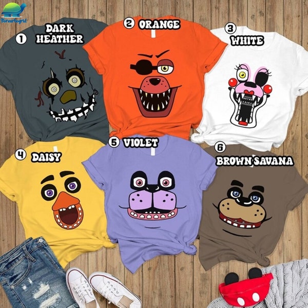 Five Nights At Freddy'S Halloween Matching Shirt | Five Nights At Freddy'S Group Shirt | Five Nights At Freddy Halloween Costume | FNAF Tee