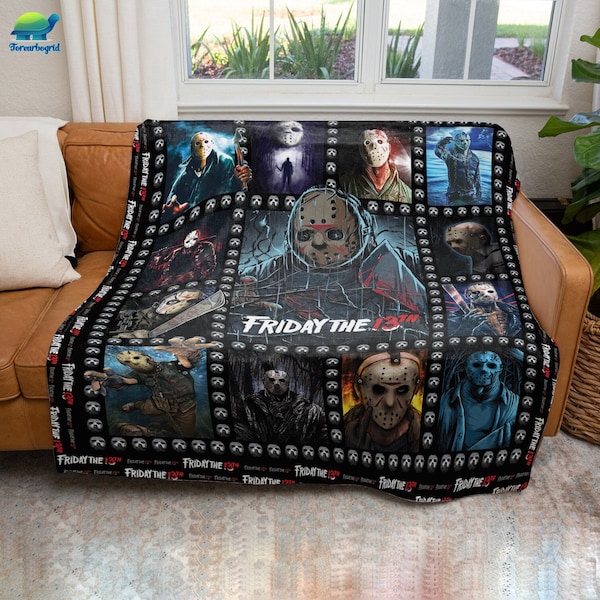 Jason Voorhees Blanket | Horror Characters Blanket | Halloween Gift | Scary Friends Blanket | Friday The 13Th