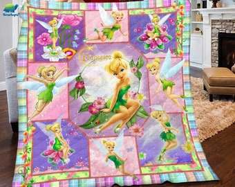 Personalized Tinkerbell Fleece Blanket | Tinkerbell Fleece Blanket | Tinkerbell Birthday Theme | Tinkerbell Christmas Blanket