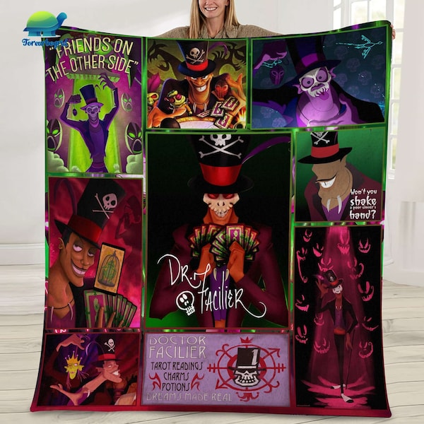 Dr. Facilier Fleece Blanket, Villain Sofa Blanket, Bed Decor, Magic Kingdom, Throw Blanket