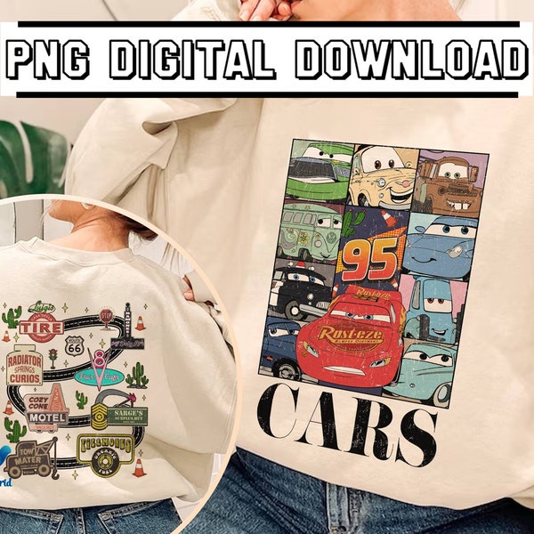 Cars Movie Shirt Download | Instant Download | Cars Characters Png | Lightning McQueen Eras Tour png