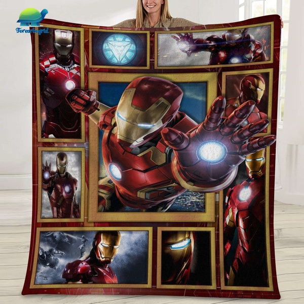 Iron Man Fleece Blanket | Iron Man Blanket | Avengers Superhero Throw Blanket for Bed Couch Sofa