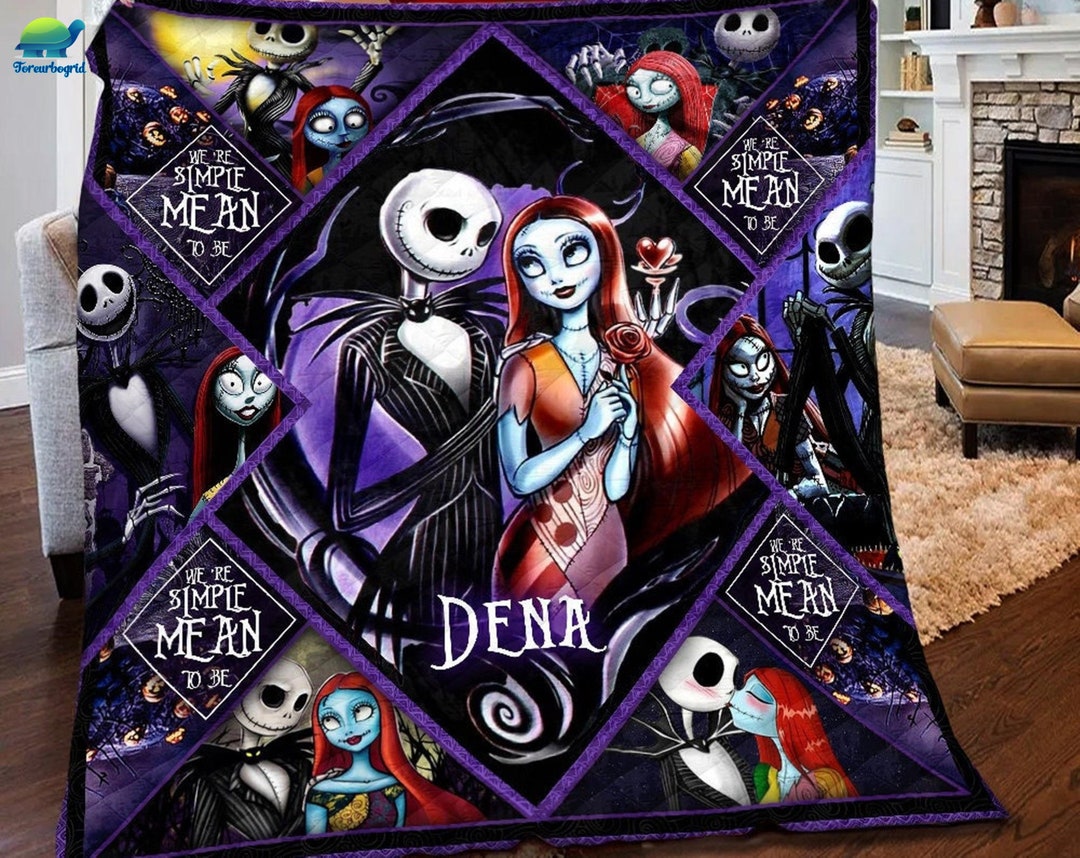 Personalized Jack and Sally Blanket Nightmare Before Christmas Blanket