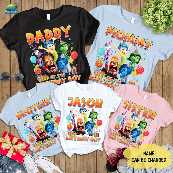 Personalization Inside Out Birthday Boy Shirt | Birthday Boy Inside Out Family Shirt | Family Matching Shirt | Inside Out Fan Shirt