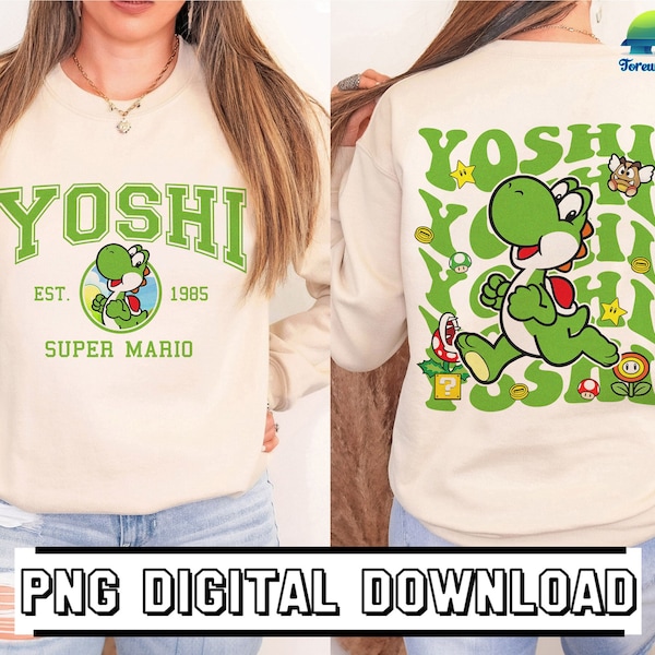 Super Mario Yoshi Shirt Download | Instant Download | Mario Yoshi Shirt PNG | Mario Birthday Party PNG | Yoshi Birthday Shirt PNG