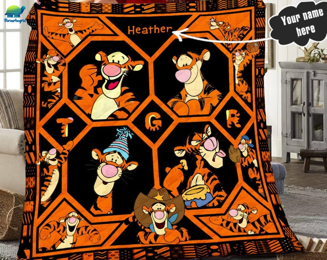 Personalized Tigger Blanket Winnie the Pooh Tigger Blanket Tigger