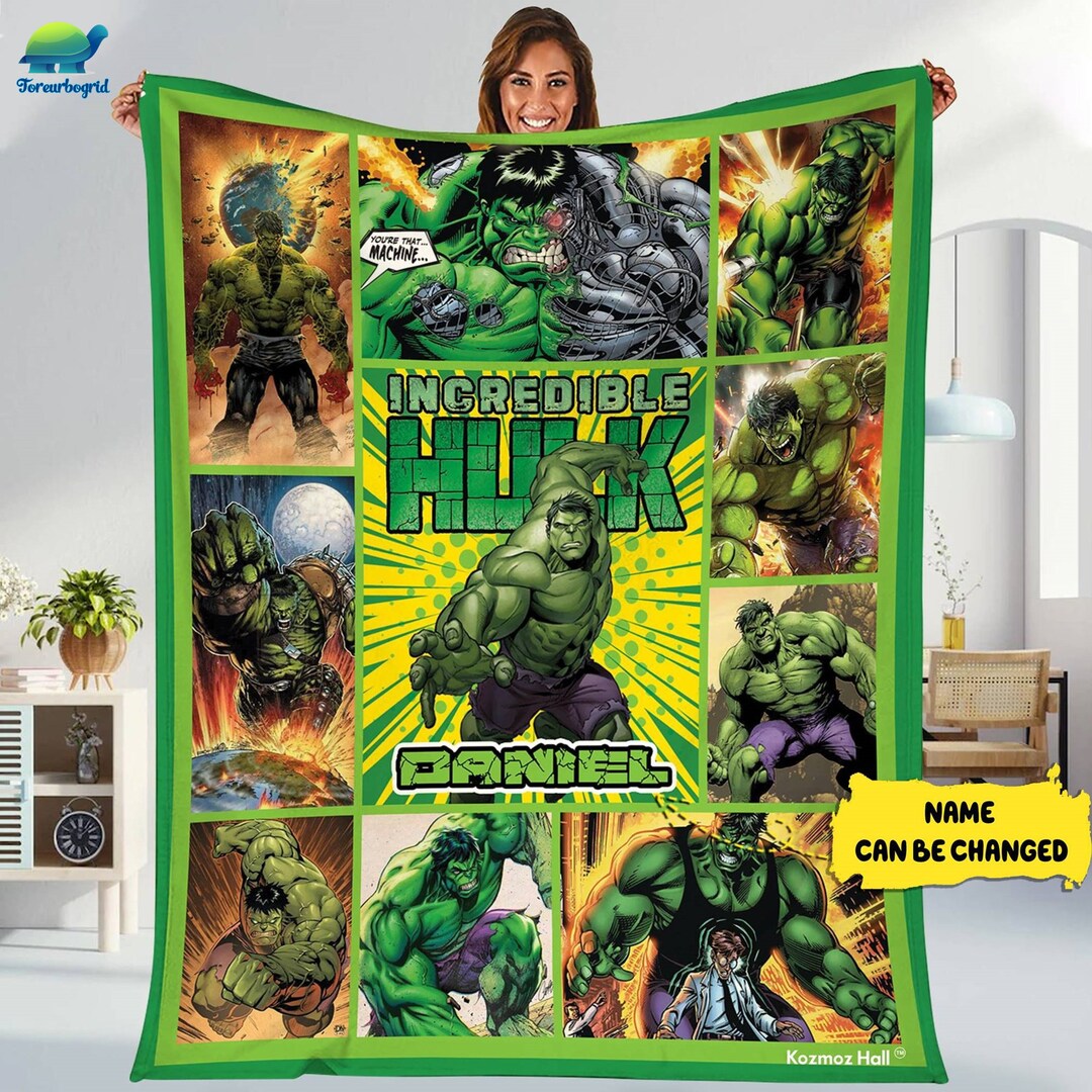 Personalized the Incredible Hulk Blanket Hulk Fleece Blanket Superhero