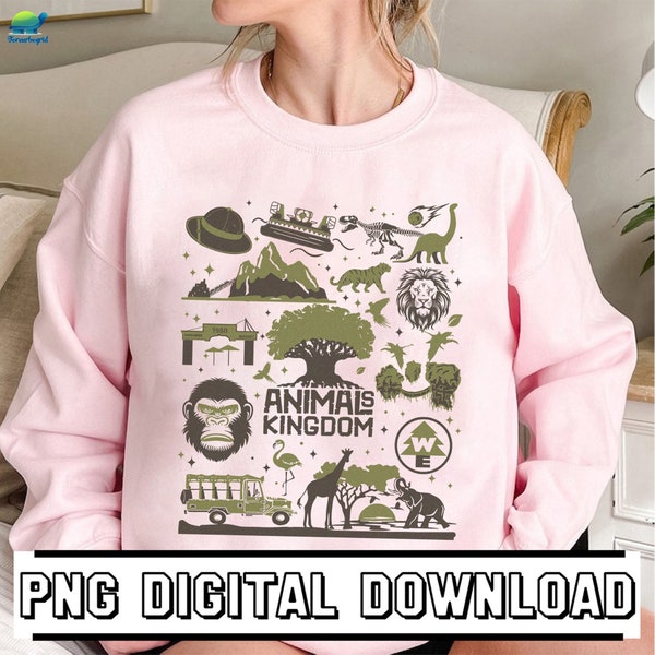 Digital File | Animal Kingdom Safari Png | Safari Png Digital Download | Family Matching Png | Animal Kingdom Png | Sublimation Design