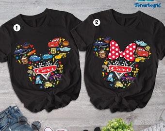Personalized Cars Movie Matching Shirt | Cars Movie Mouse Head Shirt | Lightning Mcqueen Shirt | Mickey Minnie Couple TShirt