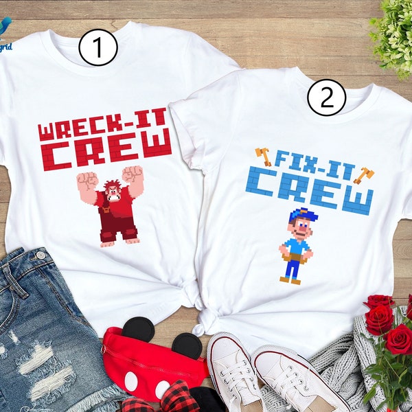 Wreck-It Crew Shirt | Wreck It Ralph Lovers Shirt | Wreck It Ralph and Fix It Felix Couple Shirt | Animation Movie | Couple Valentine Shirt