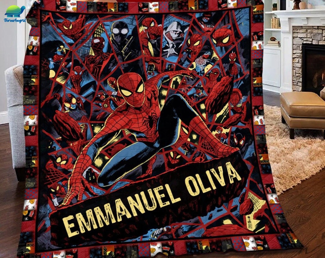 Personalized Superhero Blanket Spiderman Fleece Blanket Etsy