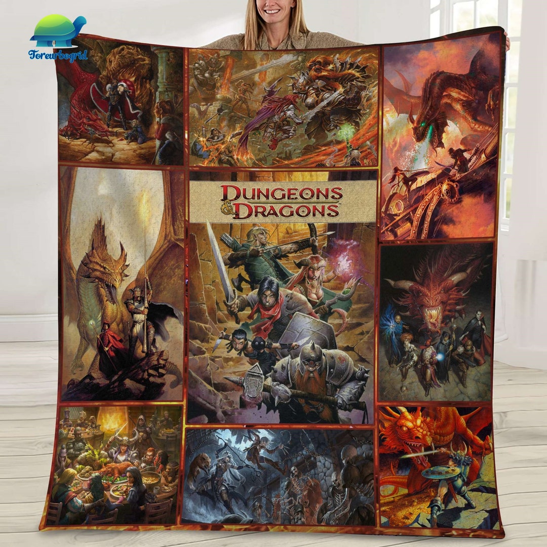 Dungeons & Dragons Blanket Merch Dungeons Master Fleece Blanket DND