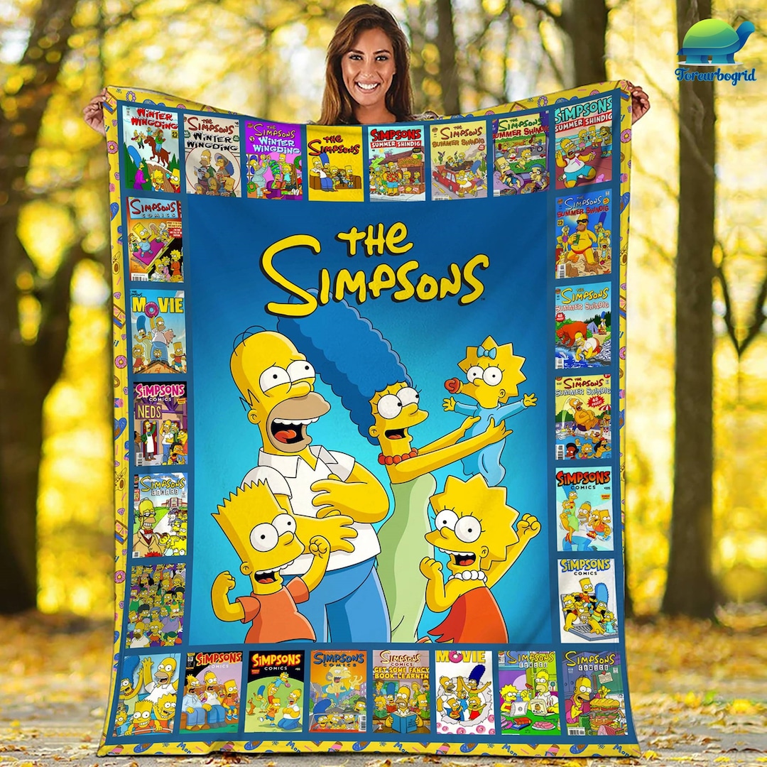 The Simpsons Fleece Blanket Simpsons Family Throw Blanket for Bed Couch
