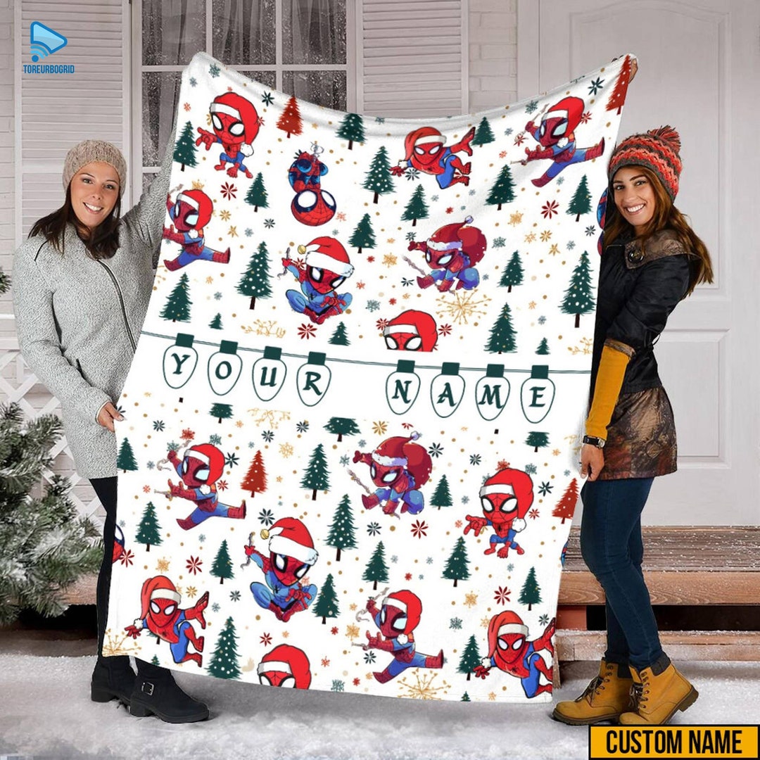 Personalized Spiderman Blanket Spiderman Fleece Blanket Etsy