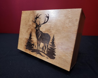 Outdoor Deer Wilderness Wooden Box