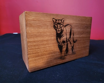 Wilderness Florida Panther Cougar Puma Wooden Box