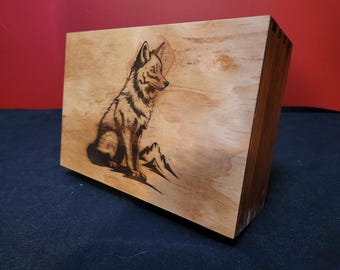 Sitting Wilderness Wolf Box