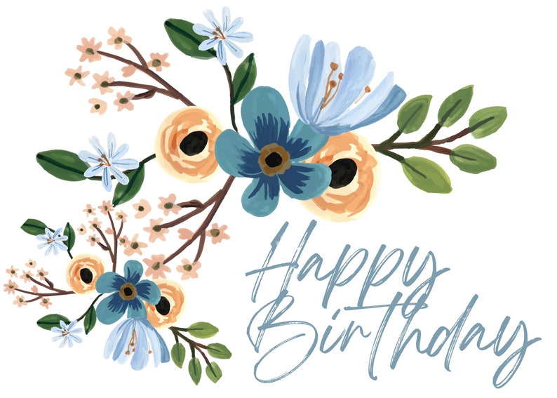 Print at Home Birthday Card Happy Birthday Printable Card - Etsy