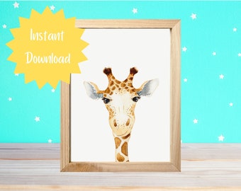 Digital Nursery Artwork | Giraffe Art | Instant Download | Giraffe Nursery Art | Digital Download | Printable Download | PDF
