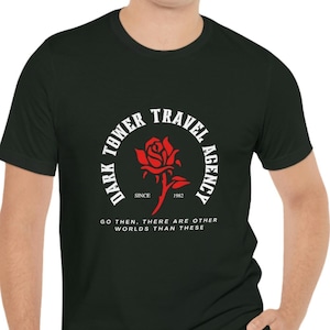 Dark Tower Travel Agency Unisex Jersey Short Sleeve Tee Stephen King fans, book lovers, reading, gifts for readers, Dark Tower series