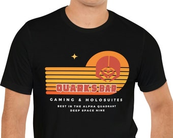 Quark's Bar Deep Space Nine Parody Camiseta Jersey Camiseta de manga corta Fans de DS9 Sci-Fi