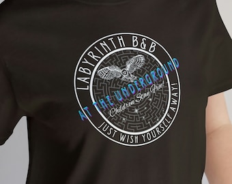La cama y el desayuno del laberinto, los niños se alojan gratis, camiseta divertida, regalo para los fanáticos de David Bowie, el rey duende, The Underground, Sarah