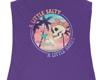 A little Salty A little Sweet Women's Racerback Tank Top - Summer Vacation - Beach Lover - Vacay Mode on