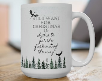Funny Skyrim christmas mug - all I want for Christmas is Lydia out of the way - Ceramic Mug 15oz