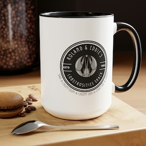 Stephen King Dark Tower Roland & Eddie&#39;s Lobstrosities Shack Two-Tone Coffee Mug Dark Tower Book Series
