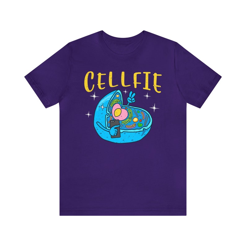 Funny Science Cellfie T Shirt Biology Cells Science Teacher shirts - gifts for science lovers - Science Puns - geeky shirts Team Purple