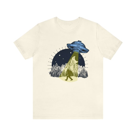 Alien Big Foot UFO Shirt - Unisex Jersey Short Sleeve Tee - Sci-fi