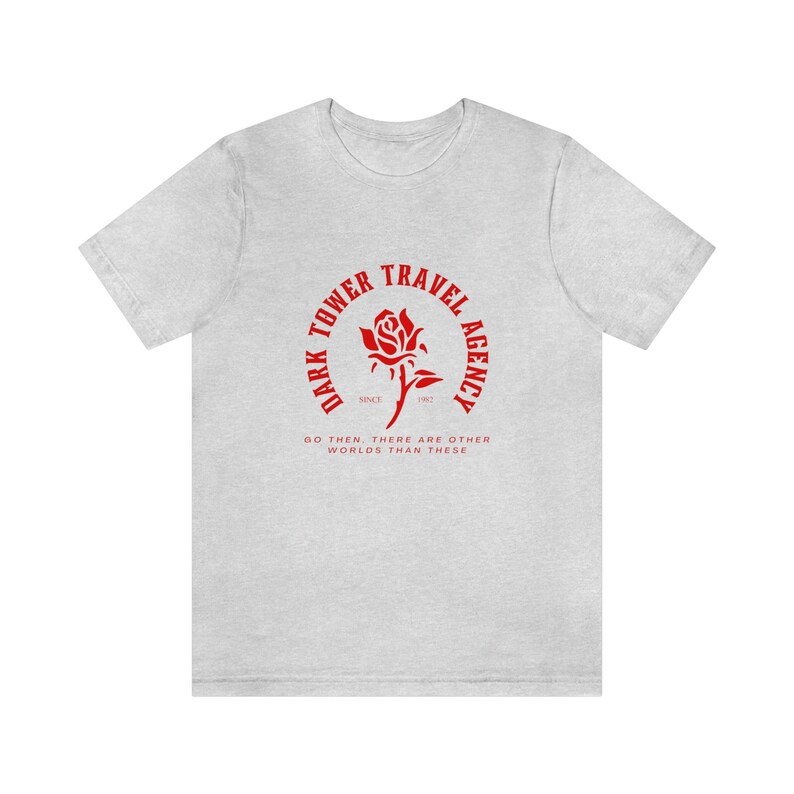 Dark Tower Travel Agency Camiseta de manga corta de jersey unisex Fans de Stephen King, amantes de los libros, lectura, regalos para lectores, serie Dark Tower Ash