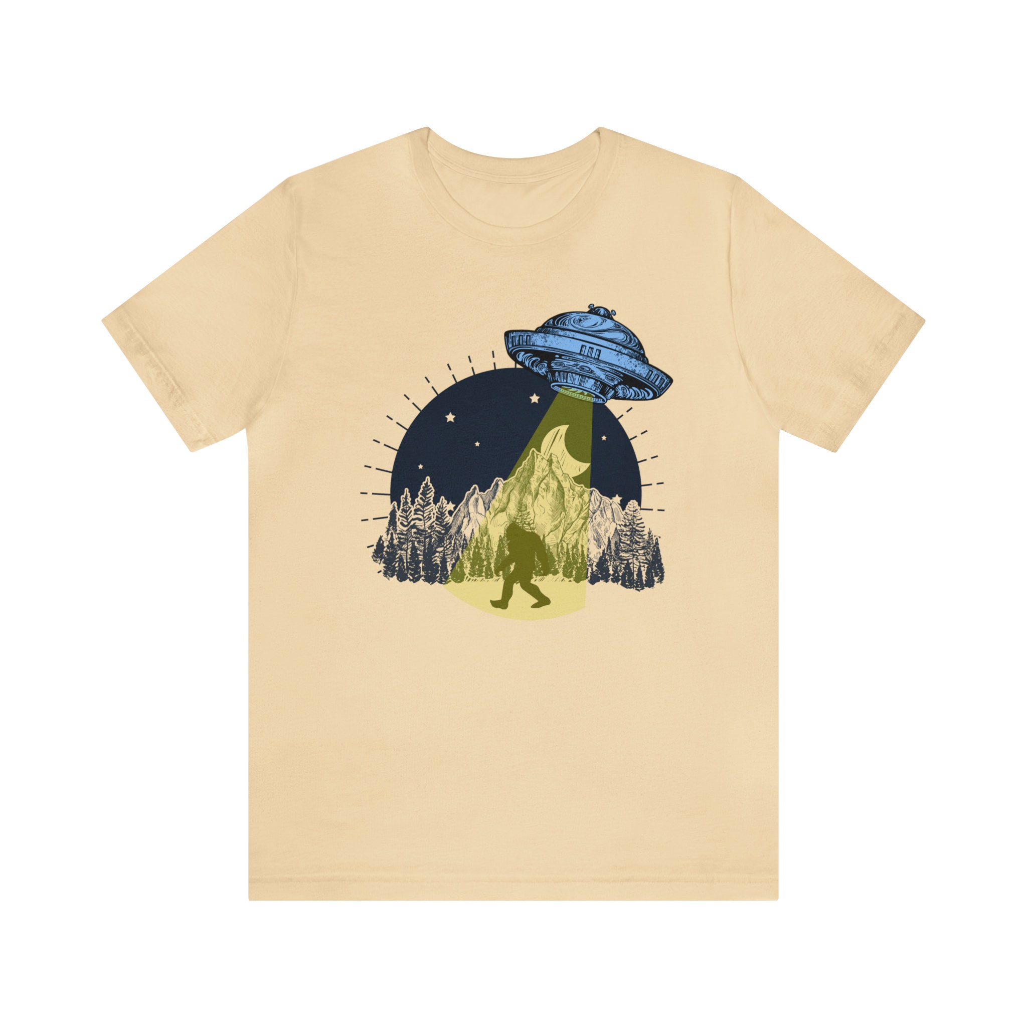 Alien Big Foot UFO Shirt - Unisex Jersey Short Sleeve Tee - Sci-fi
