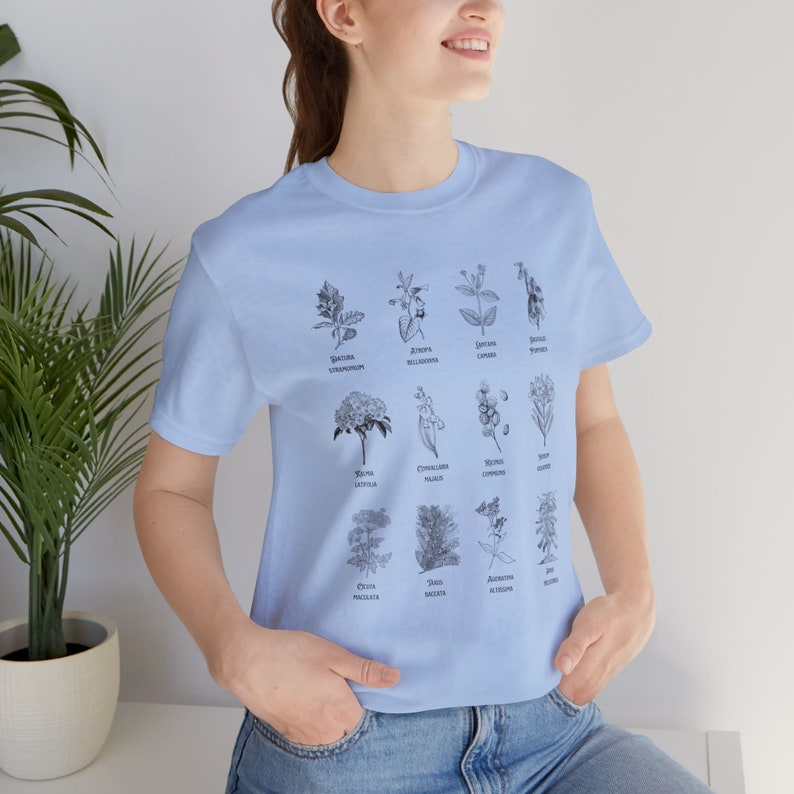 Poison garden Short Sleeve Tee - gift for gardeners, wiccans, gag gift - poison garden victorian specimen shirt Baby Blue