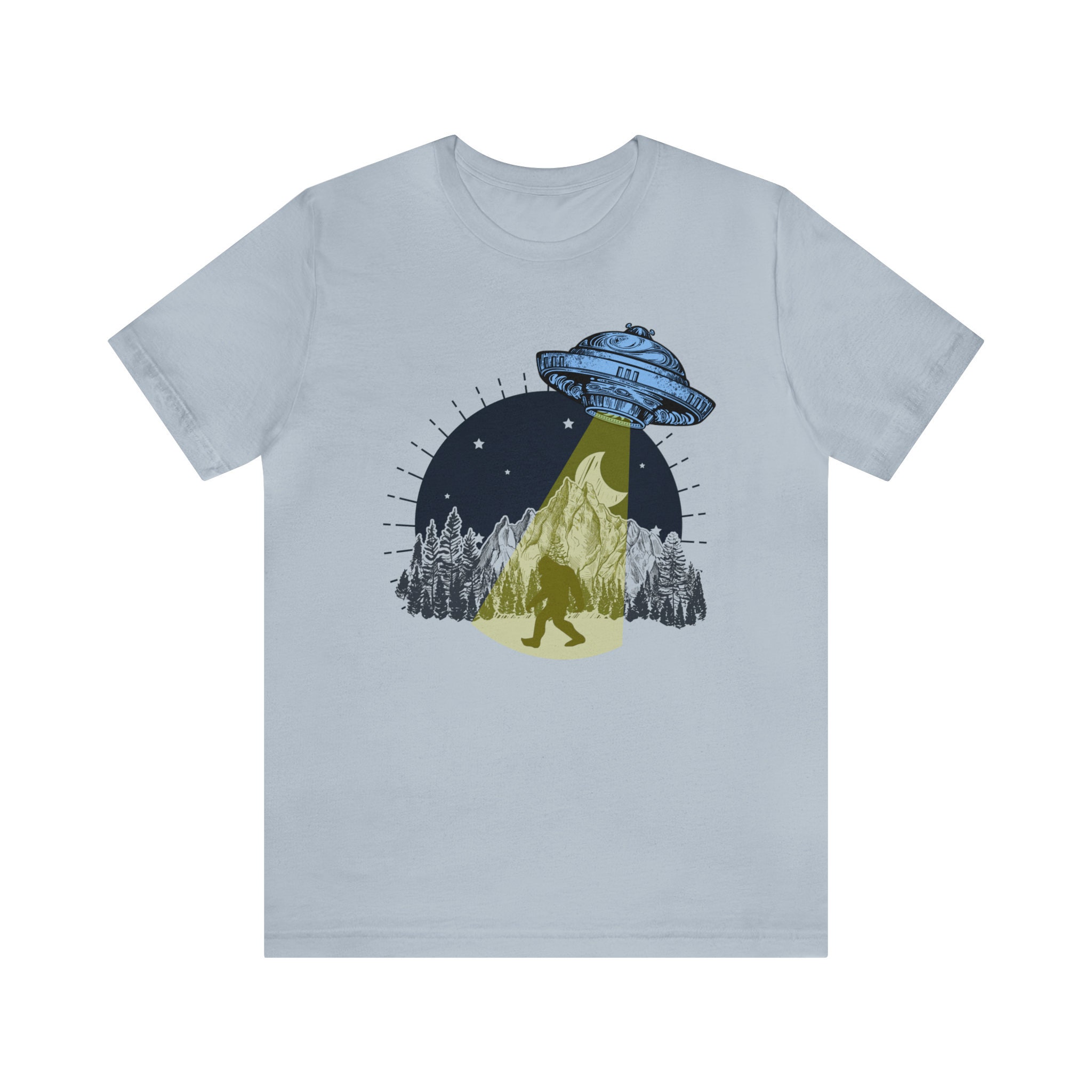 Alien Big Foot UFO Shirt - Unisex Jersey Short Sleeve Tee - Sci-fi