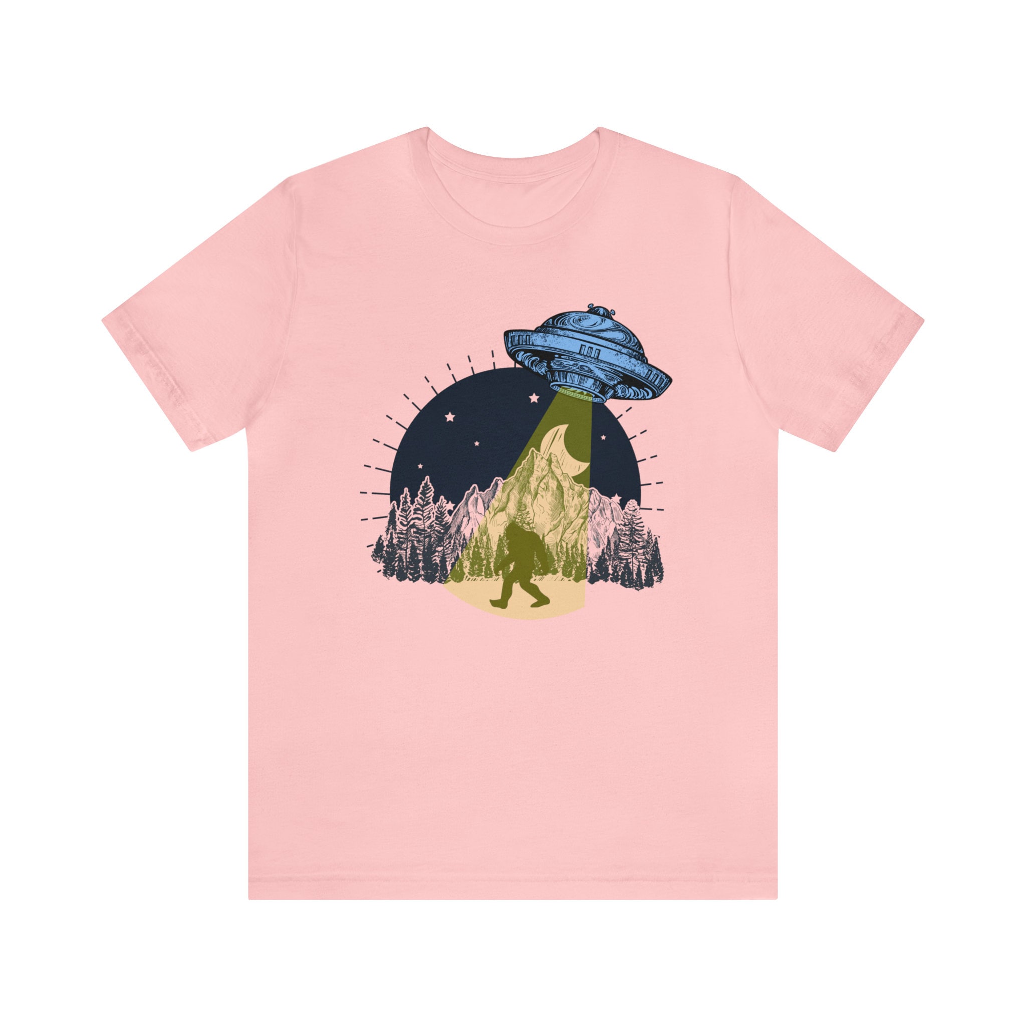 Alien Big Foot UFO Shirt - Unisex Jersey Short Sleeve Tee - Sci-fi